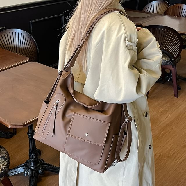 Flap Pocket Zip Crossbody Bag