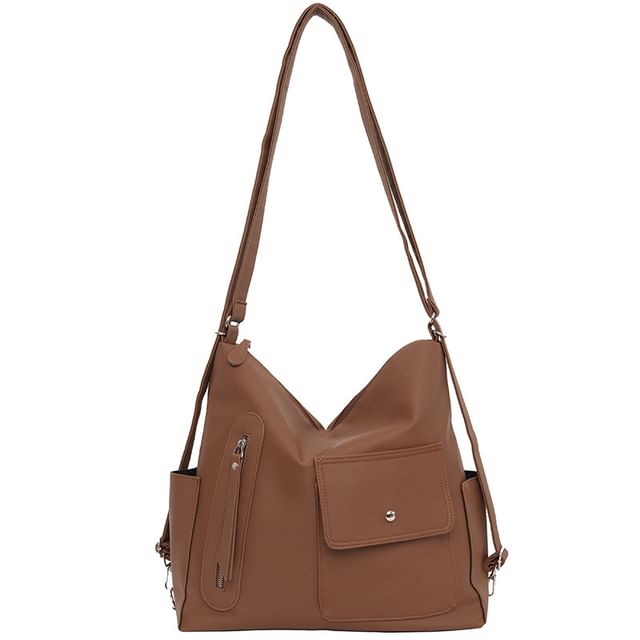 Flap Pocket Zip Crossbody Bag