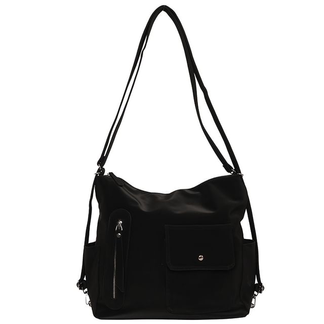 Flap Pocket Zip Crossbody Bag