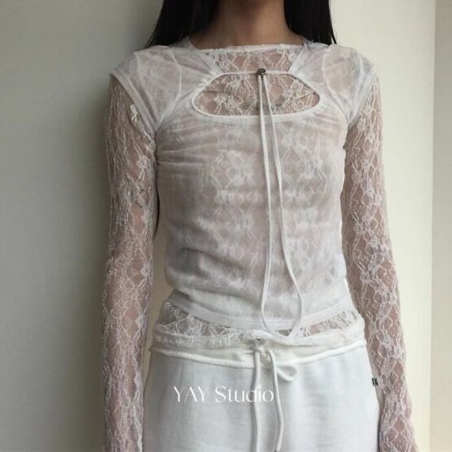 Boat Neck Lace Top