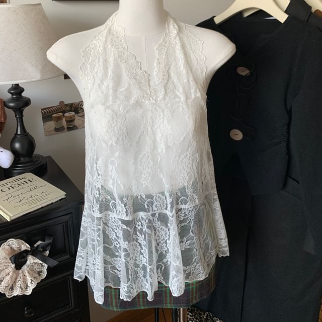 Lace Camisole Top / Off Shoulder T Shirt with Sash