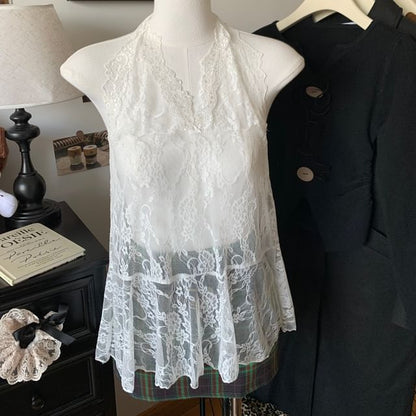 Lace Camisole Top / Off Shoulder T Shirt with Sash