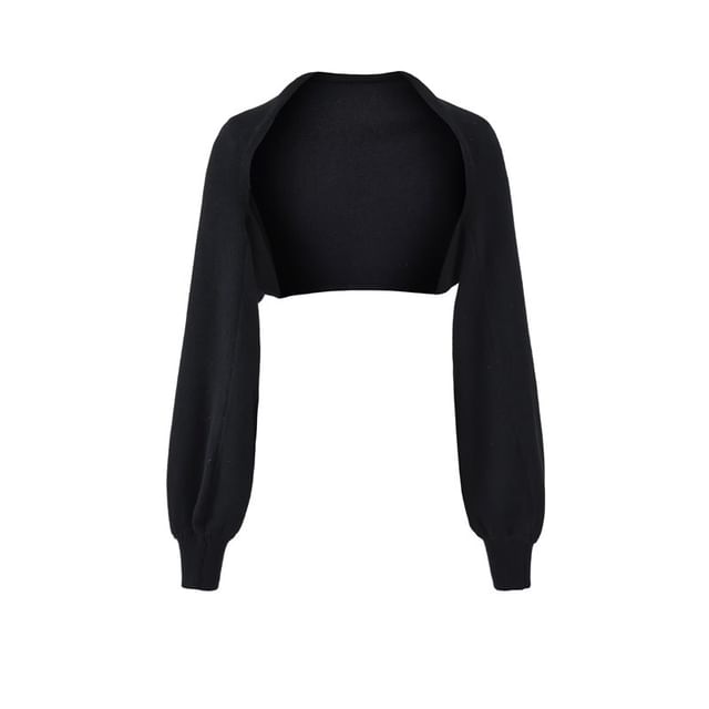 Plain Open Front Crop Cardigan / Spaghetti Strap Midi Mermaid Dress / Set