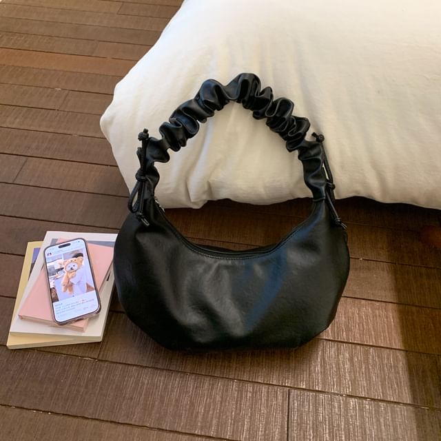 Plain Faux Leather Crossbody Bag