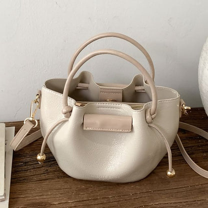 Set: Faux Leather Crossbody Bag + Pouch