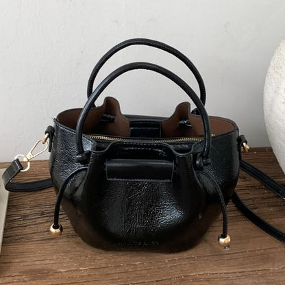 Set: Faux Leather Crossbody Bag + Pouch
