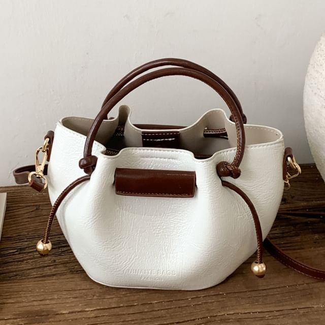 Set: Faux Leather Crossbody Bag + Pouch