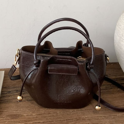 Set: Faux Leather Crossbody Bag + Pouch