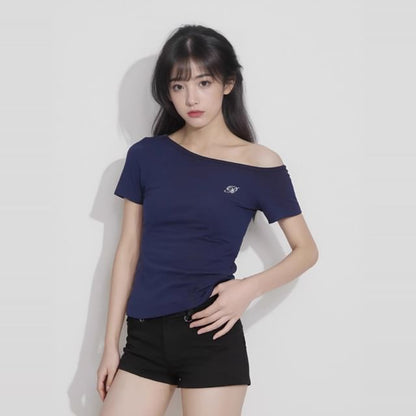 Off-Shoulder Fitted Tee - Short Sleeve Classic