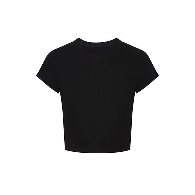 Cropped Crew Neck Tee - Short Sleeve Essential