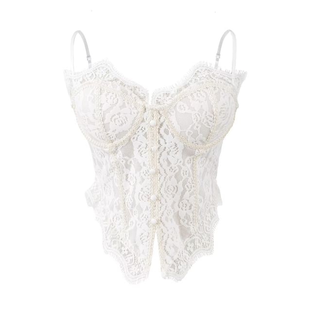 Lace-Trimmed Camisole with Side Slit - Sleek Silhouette