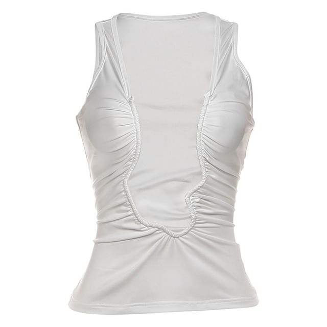 Deep V Neck Plain Tank Top