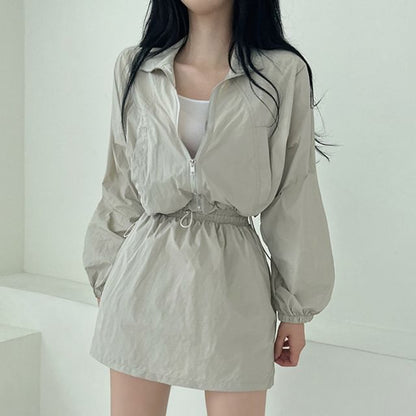 Black Crop Jacket & Mini Skirt Set - Altfashion Shop
