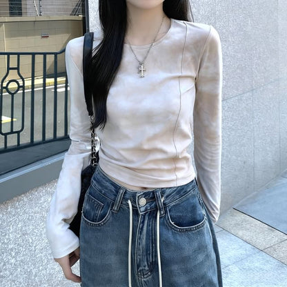 Tie Dye Slim Fit Crop Tee