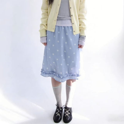 Polka Dot A-Line Skirt - Altfashion Shop