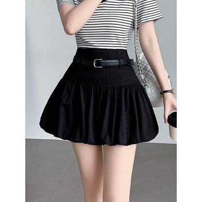 Black Micro A-Line Skirt - Altfashion Shop