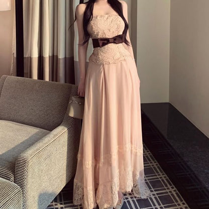 Black Halter Crop Top and Maxi A-Line Skirt Set - Altfashion Shop