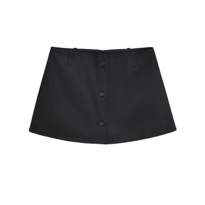 Black High-Waist A-Line Mini Skirt - Altfashion Shop