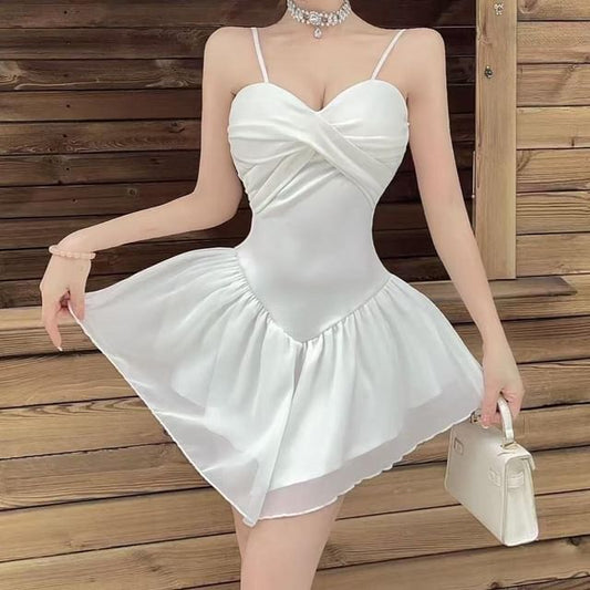 Spaghetti Strap Plain Mini A-Line Dress