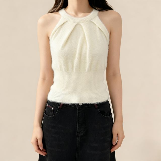 Minimalist Halter Knit Top