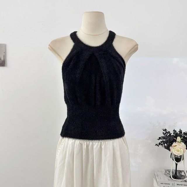Minimalist Halter Knit Top