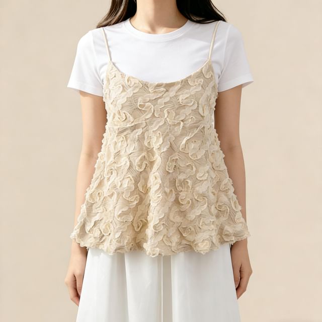 Ruffled Scoop Neck Cami Top