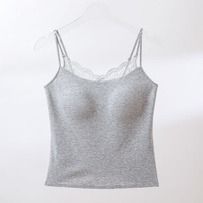 Plain Lace Trim Camisole Top