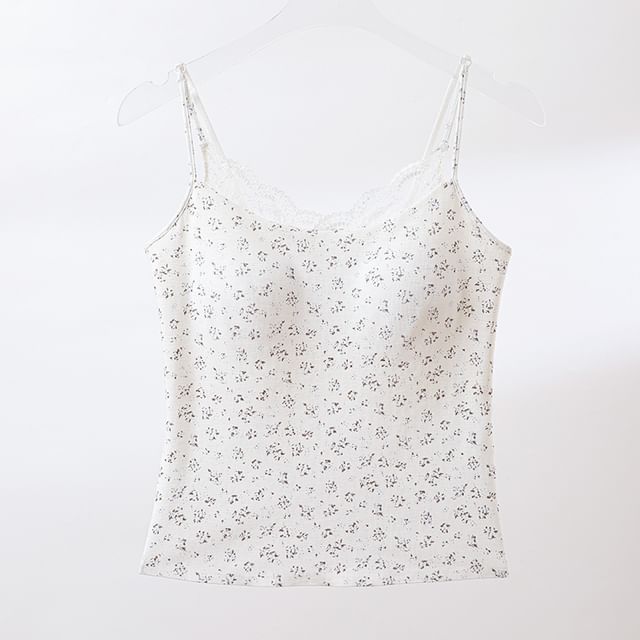 Plain Lace Trim Camisole Top
