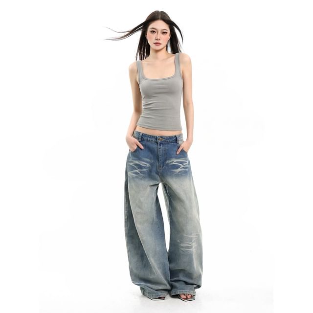 Square-Neck Cropped Tank