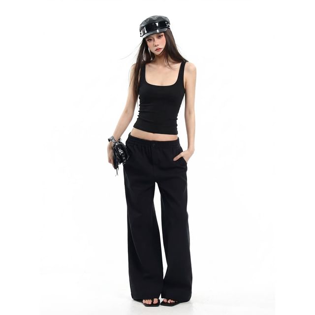 Square-Neck Cropped Tank