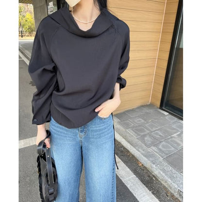 Cowl Neck Long-Sleeve Chic Blouse