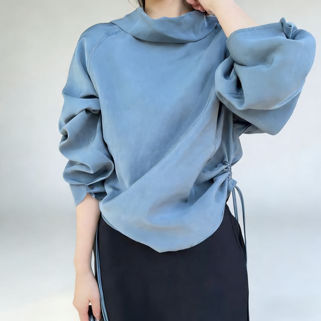 Cowl Neck Long-Sleeve Chic Blouse