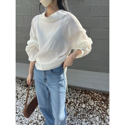 Cowl Neck Long-Sleeve Chic Blouse