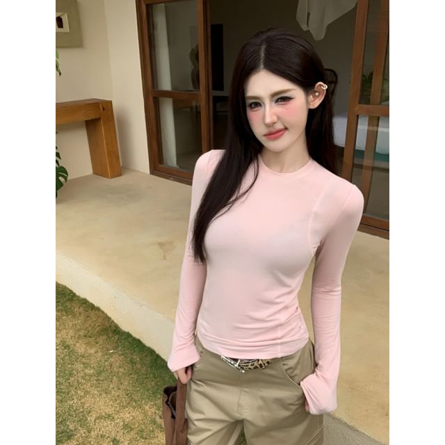 Crewneck Long-Sleeve Basic Tee