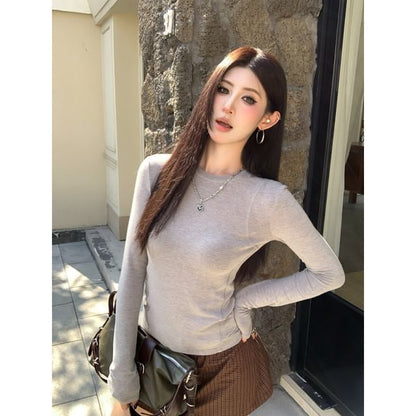 Crewneck Long-Sleeve Basic Tee