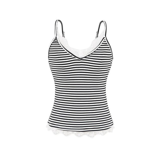 Spaghetti Strap V-Neck Striped Camisole Top