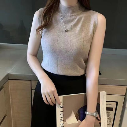Mock-Neck Knit Tank