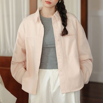 Denim Long-Sleeve Button-Up Shirt