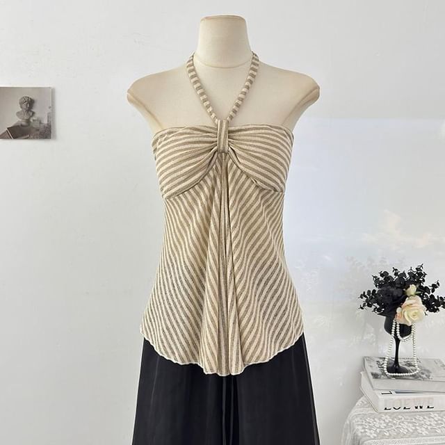 Halter Neck Striped Camisole