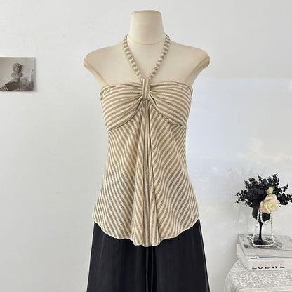 Halter Neck Striped Camisole