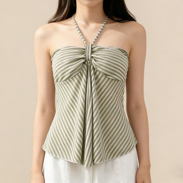 Halter Neck Striped Camisole