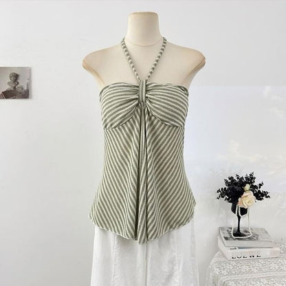 Halter Neck Striped Camisole
