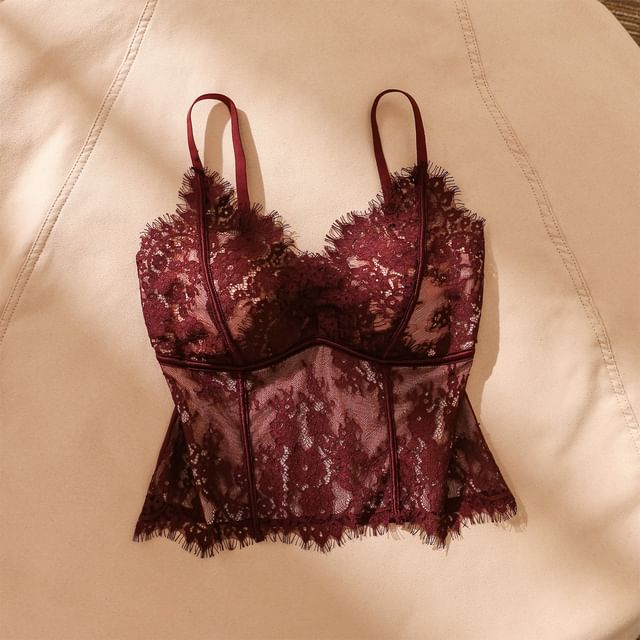 V-Neck Lace Bra Top