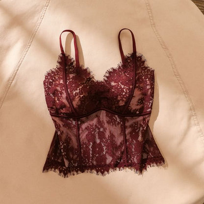 V-Neck Lace Bra Top