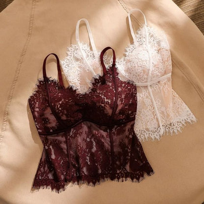 V-Neck Lace Bra Top