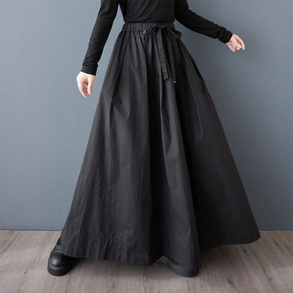 High Waist Midi A-Line Skirt