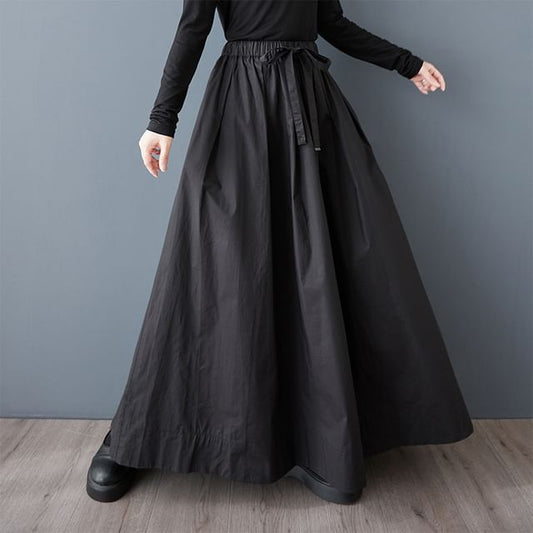 High Waist Midi A-Line Skirt