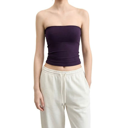 Minimalist Solid Crop Tube Top