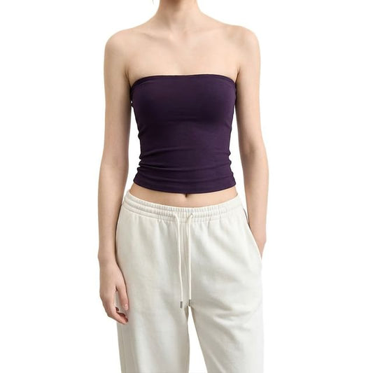 Minimalist Solid Crop Tube Top