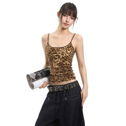 Velvet Scoop-Neck Slim-Fit Crop Cami